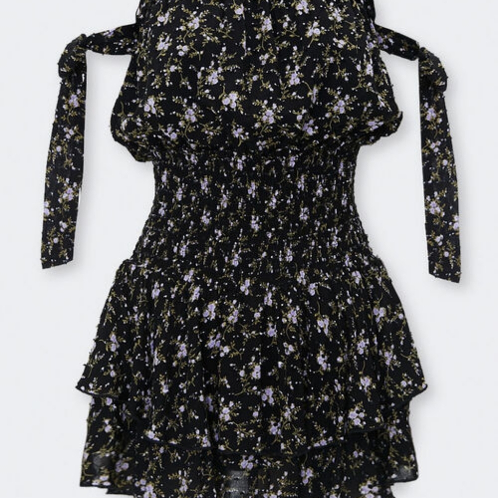 Floral Swiss Dot Skort Romper